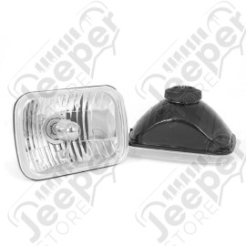 Headlight Kit, Crystal H2, Rectangular; 65-06 Jeep CJ/Wrangler TJ
