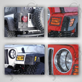Euro Guard Kit, Black, Stainless Steel, 8 Piece; 97-06 Wrangler TJ