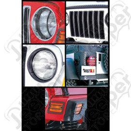 Euro Guard Kit, Black, 17 Piece; 97-06 Jeep Wrangler TJ