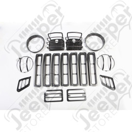 Euro Guard Kit, Black, 17 Piece; 97-06 Jeep Wrangler TJ