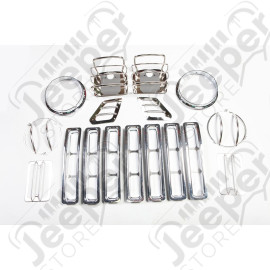 Euro Guard Kit, Stainless Steel, 17 Piece; 97-06 Jeep Wrangler TJ
