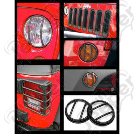 Euro Guard Kit, Black, 19 Piece; 07-18 Jeep Wrangler JK