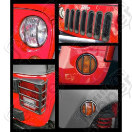 Euro Guard Light Kit, Black, 17 Piece; 07-18 Jeep Wrangler JK/JKU