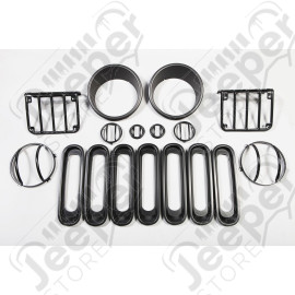 Euro Guard Light Kit, Black, 17 Piece; 07-18 Jeep Wrangler JK/JKU