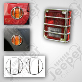 Euro Guard Kit, Stainless Steel, 8 Piece; 07-18 Jeep Wrangler JK/JKU
