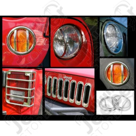 Euro Guard Kit, Stainless Steel, 19 Piece; 07-18 Jeep Wrangler JK/JKU