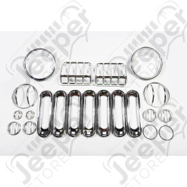 Euro Guard Kit, Stainless Steel, 19 Piece; 07-18 Jeep Wrangler JK/JKU