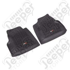 All Terrain Floor Liner, Front Pair, Black; 97-06 Wrangler TJ
