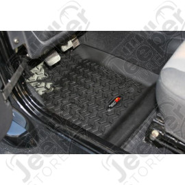 All Terrain Floor Liner, Front Pair, Black; 97-06 Wrangler TJ