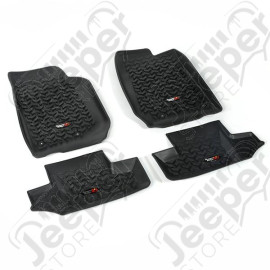 All Terrain Floor Liner Kit, Black; 07-18 Jeep Wrangler JK, 2 Door