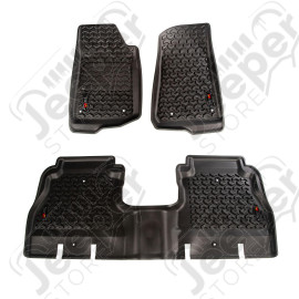 Floor Liner, Front/Rear; Black, 2018-2020 Jeep Wrangler JL 4 Dr