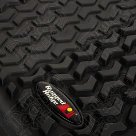 Floor Liner, Front/Rear; Black, 2018-2020 Jeep Wrangler JL 4 Dr