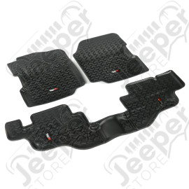 All Terrain Floor Liner Kit, Black; 76-95 Jeep CJ/Wrangler YJ