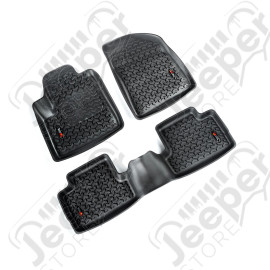 All Terrain Floor Liner Kit, Front/Rear, Black; 14-19 Jeep Cherokee KL