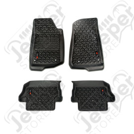 Floor Liner Kit, Blk, F/R; 18-20 Wrangler JL, 2Dr