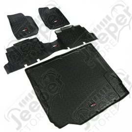 All Terrain Floor Liner Set, Black; 07-10 Jeep Wrangler JK, 4 Door