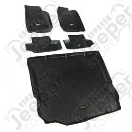 All Terrain Floor Liner Set, Black; 11-18 Jeep Wrangler JK, 2 Door