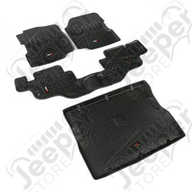 All Terrain Floor Liner Set, Black; 76-95 Jeep CJ/Wrangler YJ