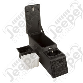 Center Console, Ultimate, Locking, Black; 76-95 Jeep CJ/Wrangler YJ
