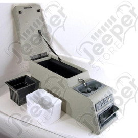 Center Console, Ultimate, Locking, Gray; 76-95 Jeep CJ/Wrangler YJ