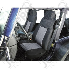 Seat Cover Kit, Front, Fabric, Gray; 03-06 Jeep Wrangler TJ