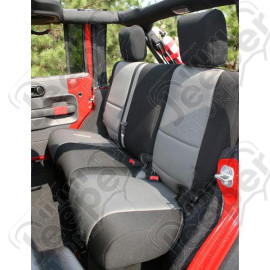 Seat Cover, Rear, Neoprene Black/Gray; 07-18 Jeep Wrangler JKU