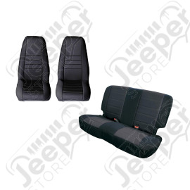 Seat Cover Kit, Black; 80-90 Jeep CJ/Wrangler YJ