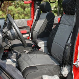 Seat Cover Kit, Black/Gray; 07-10 Jeep Wrangler JK, 2 Door