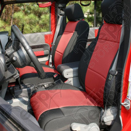 Seat Cover Kit, Black/Red; 07-10 Jeep Wrangler Unlimited JKU, 4 Door