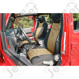 Seat Cover Kit, Black/Tan; 11-18 Jeep Wrangler JK, 2 Door