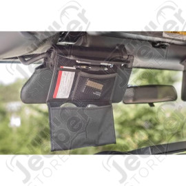 Sun Visor Organizer Kit, Black; 07-09 Jeep Wrangler JK