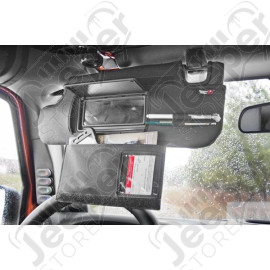 Sun Visor Organizer Kit, Black; 10-18 Jeep Wrangler JK
