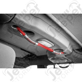 Grab Strap, Rear, Dual, Red; 07-18 Jeep Wrangler JKU