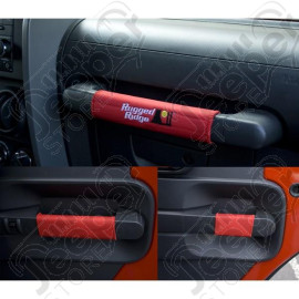 Grab Handle Kit, Red; 07-10 Jeep Wrangler JKU