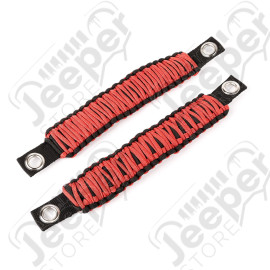 Grab Handle, Paracord, A-Pillar Mounted, Red; 07-18 Wrangler JK/JKU
