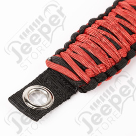 Grab Handle, Paracord, A-Pillar Mounted, Red; 07-18 Wrangler JK/JKU