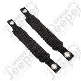 Grab Handle, Paracord, A-Pillar/Seat Mounted, Black; 07-18 Wrangler JK