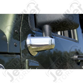 Door Mirror Arm Cover Kit, Chrome; 07-18 Jeep Wrangler JK