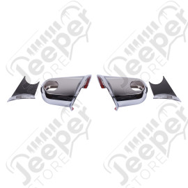 Door Mirror Arm Cover Kit, Chrome; 07-18 Jeep Wrangler JK