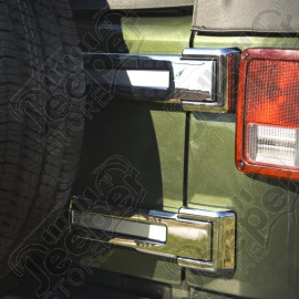 Tailgate Hinge Cover Kit, Chrome; 07-18 Jeep Wrangler JK