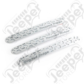 Elite Door Handle Inserts, Brushed Tread, 2-D; 07-18 JK