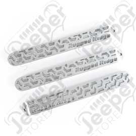Elite Door Handle Inserts, Brushed Tread, 2-D; 07-18 JK
