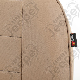 Seat, Low-Back, Front, No-Recline, Tan; 55-86 Jeep CJ