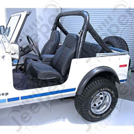 Seat, High-Back, Front, No-Recline, Black; 76-02 CJ/Wrangler YJ/TJ