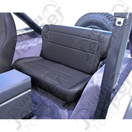 Seat, Rear, Fold/Tumble, Black Denim; 76-95 Jeep CJ/Wrangler YJ