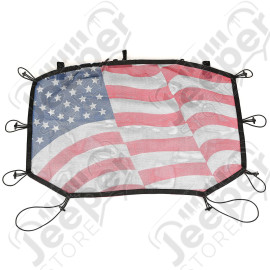 Eclipse Sun Shade, Front, American Flag; 07-18 Jeep Wrangler JK