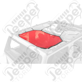 Eclipse Sun Shade, Front, Red; 07-18 Jeep Wrangler JK