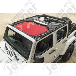 Eclipse Sun Shade, Front, Red; 07-18 Jeep Wrangler JK