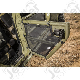 Tube Door Cover Kit, Rear, Pair, Black; 07-18 Jeep Wrangler JKU