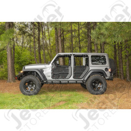 Fortis Tube Door Covers, Full Set, Black; 18-20 JLU